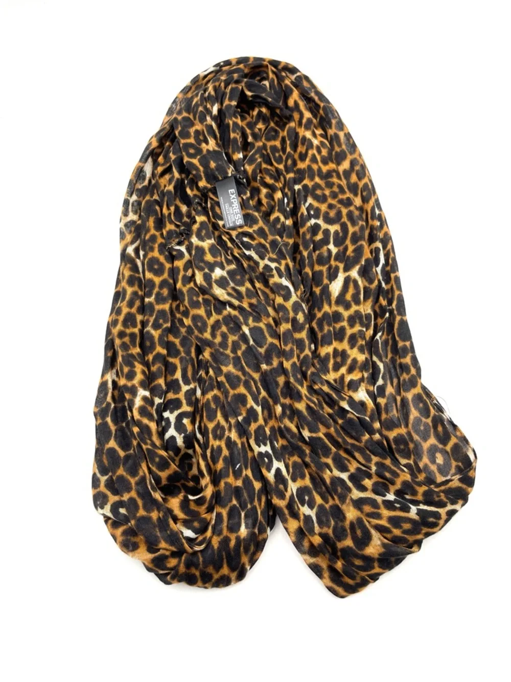Express Leopard Print Infinity Scarf - Brown & Black